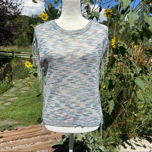 Frayed knit top by Jack